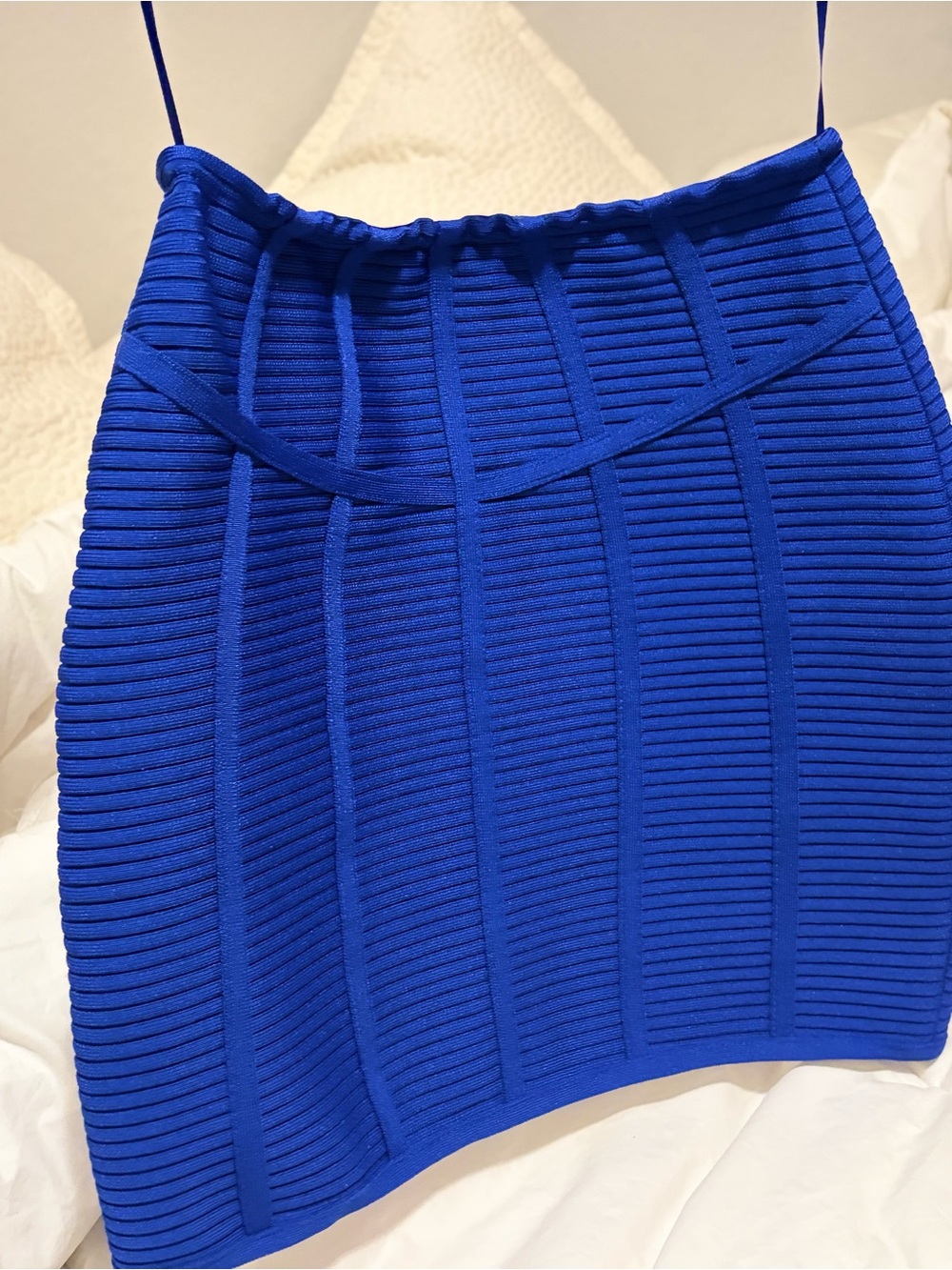 AKIRA Electric Blue Ribbed Mini Skirt